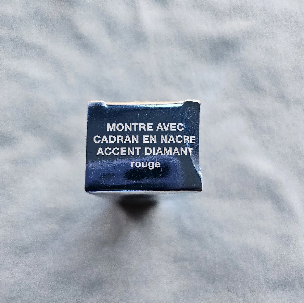 Avon Diamond Accent Watch, Mother of Pearl Dial, Red, Silver, NWT - Picture 14 of 14